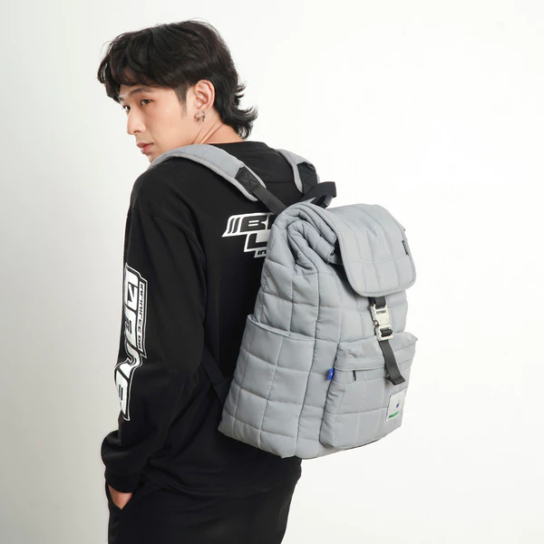 Balo nam nữ đi học đi làm BAMA Quilted Backpack 2nd chống nước nhiều ngăn đựng laptop 15.6 inch