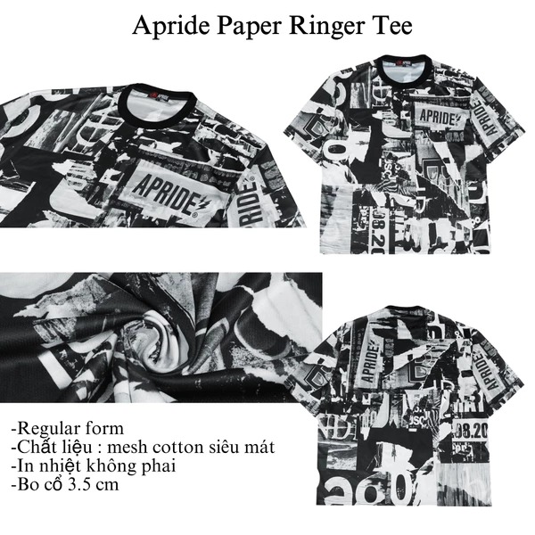 Apride paper summer mesh tee áo thun