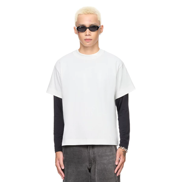 Áo thun Boxy Fit basic trắng tay ngắn - BEUTER Blank White Boxy T-shirt