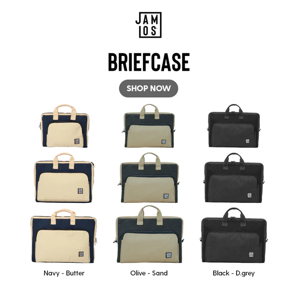 Jamlos Briefcase - Túi chống sốc Laptop/ iPad 11" đến 15" xách tay đeo chéo canvas đi học đi làm