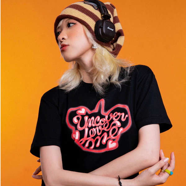 Áo Thun Baby Tee Love Me Uncover ( Màu Đen )