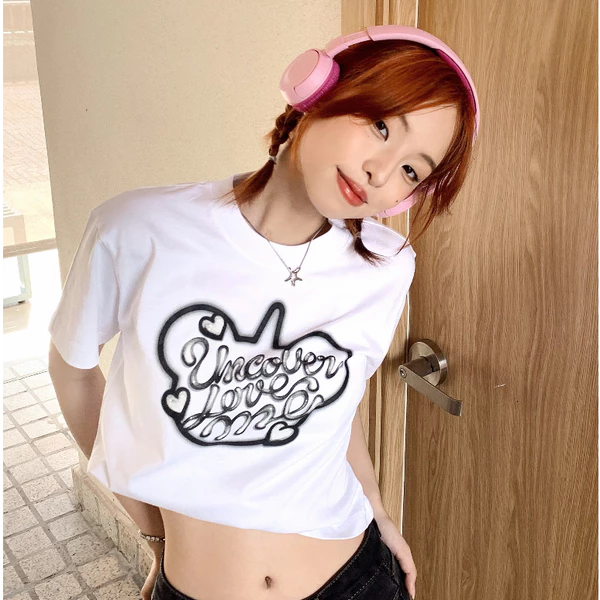 Áo Thun Baby Tee Love Me Uncover ( Màu Trắng )