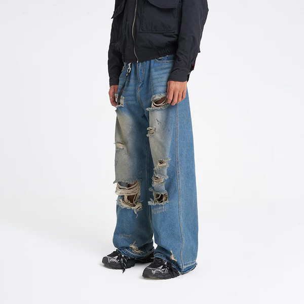 Quần Jeans ống rộng - Ivankov Distressed Baggy Wash Jeans Ver.2
