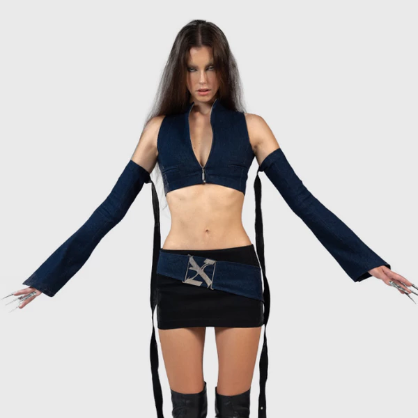 Kalah Top I Áo Jeans Croptop Không Kèm 2 Ống Tay
