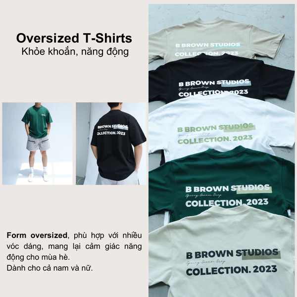 Áo phông local brand B Brown form oversized nam nữ, chất liệu vải dày hình in cao cấp