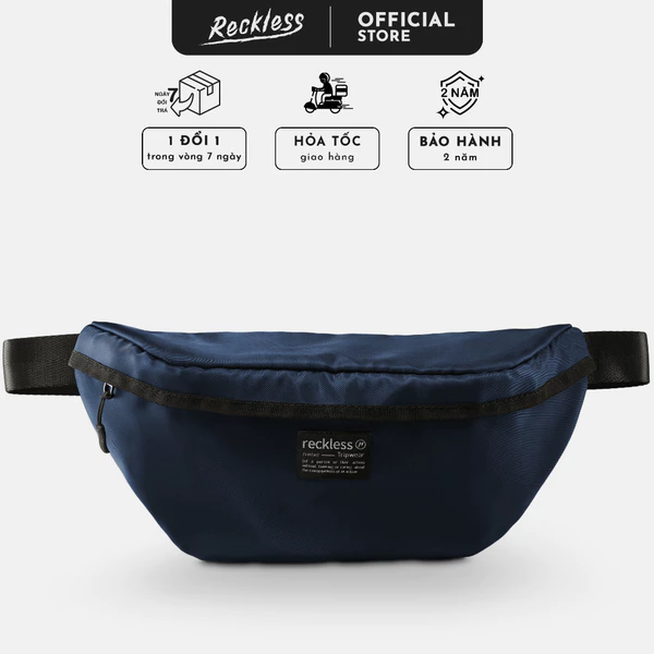 Túi Đeo Chéo/Bao Tử Thương hiệu Recklesstripwear Nylon Hip Pack Bag - Vải Nylon Twill trượt nước và dễ vệ sinh