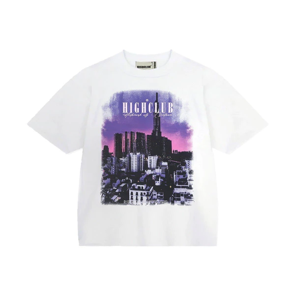 Áo Thun SAIGON Tay Lỡ Unisex Nam/Nữ Trắng Cổ Tròn - HIGHCLUB Brand Chính Hãng