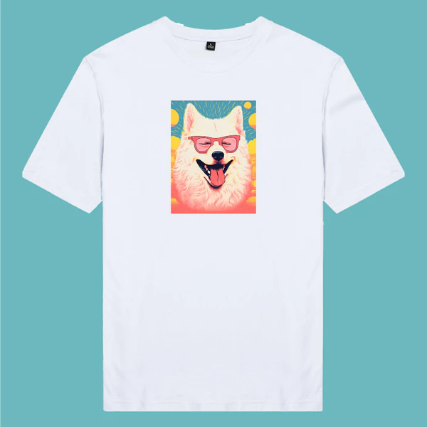 Áo thun ngắn tay unisex nam nữ vải cotton 100% in in hình Yêu thú cưng - Samoyed