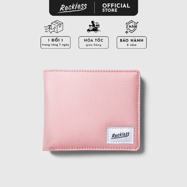 Ví Vải Gập Ngang Unisex Thương hiệu Recklesstripwear John Wallet Vải Polyester Trượt Nước, Hạn Chế Xù Vải, Phai Màu