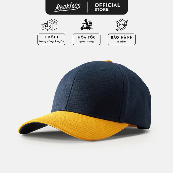Mũ/Nón Bóng Chày Lưỡi Trai Màu Phối Unisex Thương hiệu Reckless Signature Ballcap Vải Cotton Hạn Chế Xù Vải và Phai Màu