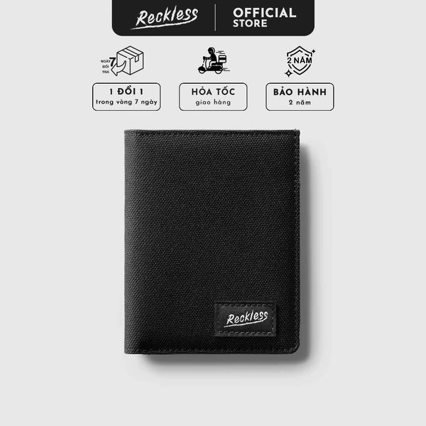 Ví Vải Đứng Thương hiệu Recklesstripwear Mark Wallet Màu Phối và Trơn Vải Polyester Trượt Nước, Hạn Chế Xù Vải, Bạc Màu