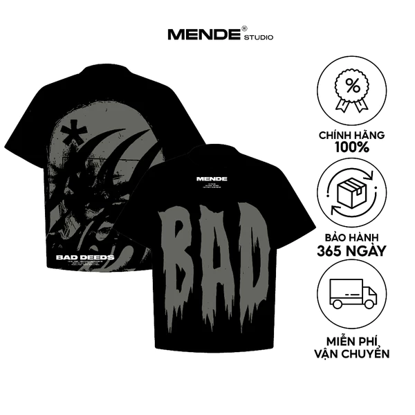 Bad Deeds Tee - Áo thun Mende Unisex Đen