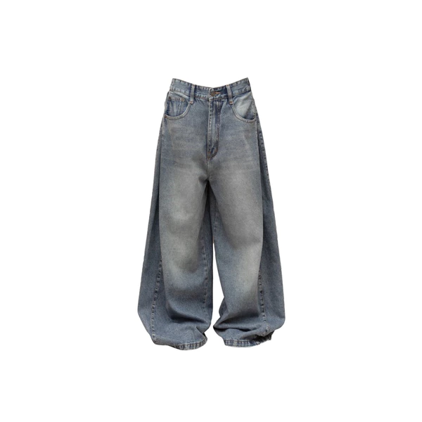 HYPNOTISM | PLEATED WIDE JEANS - Quần jeans xếp ly ống rộng thời trang