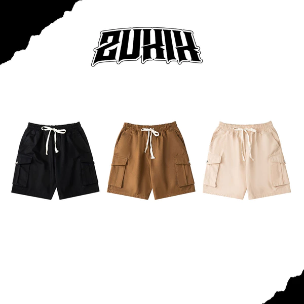 Quần Short Unisex Nam Nữ ZUKIK, Quần Đùi Form Túi Hộp