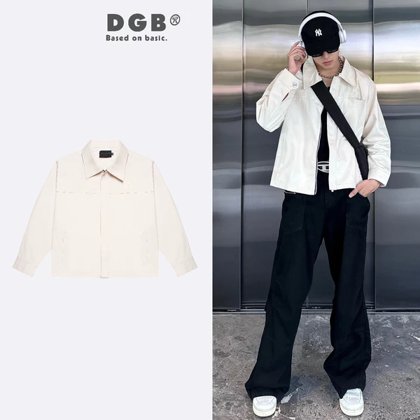 ÁO KHOÁC - JACKET KAKI ZIP FORM BOXY DGB CREAM (Màu be kem)