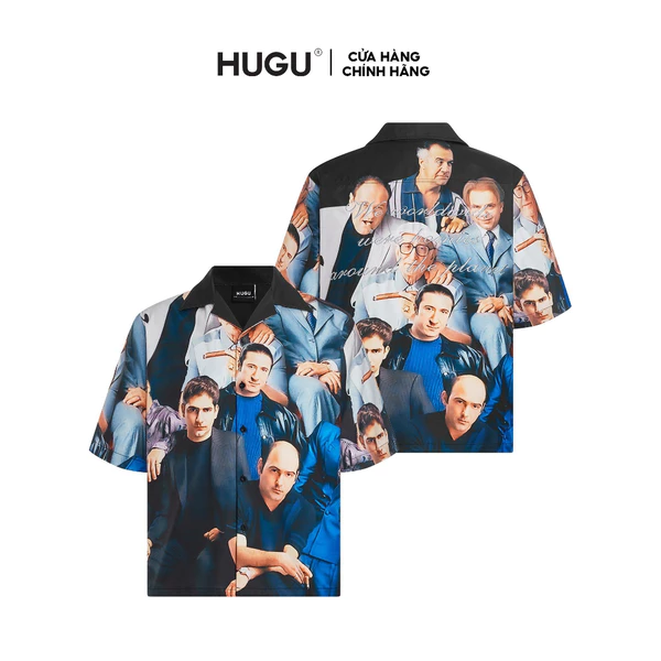 Áo sơ mi họa tiết cuban shirt local brand HUGU - HUGU'S HOMIE BOYS - vải lụa, form regular, in chuyển nhiệt, chữ thêu