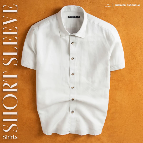 Áo sơ mi nam TORANO ngắn tay trơn LINEN SHORT SLEEVES ESTB026