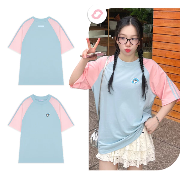 Áo thun unisex nam nữ local brand Outerity Kitty Kitty / Xanh Hồng - OTL1001