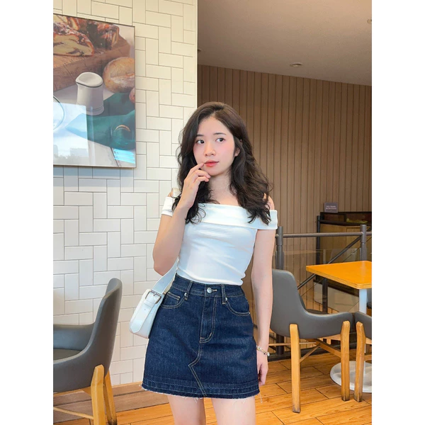KIDO - Chân váy jean ngắn WASH JEAN SKIRT