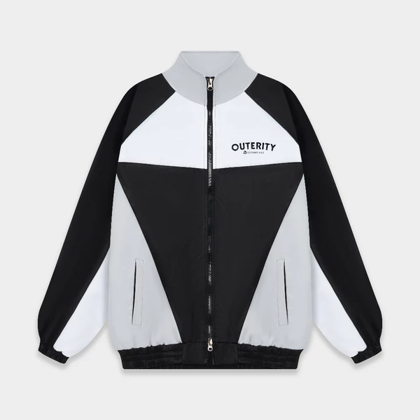 Áo khoác dù Double zip local brand nam nữ unisex Outerity Giza / Đen Trắng - ODP51001