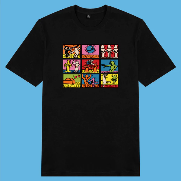 Áo thun cotton 100% unisex, phong cách thời trang in hình Keith Haring Star war