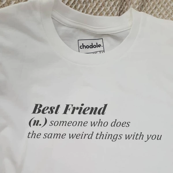 Áo thun cotton 100% unisex, phong cách thời trang hàng đầu in chữ Best Friend