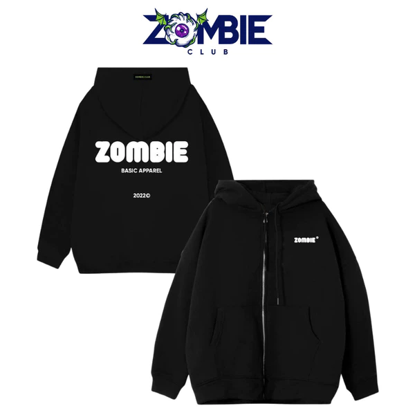 Áo Hoddie Zip Zombie Club, ZOMBIE LOGO SS1 Unisex Chính Hãng