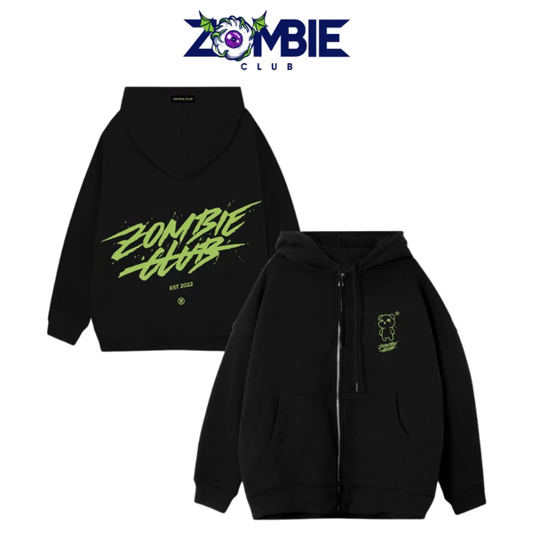 Áo Hoddie Zip Zombie Club, BEAR Tybo Unisex Chính Hãng