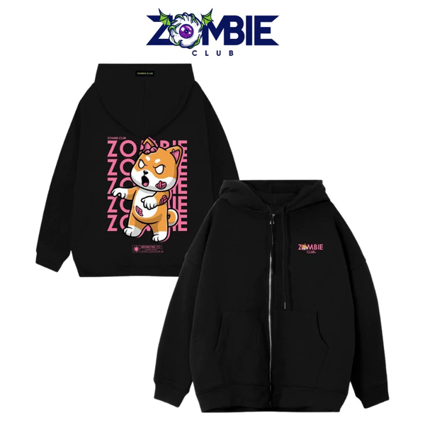 Áo Hoddie Zip Zombie Club, SHIBA DOG Tybo Unisex Chính Hãng