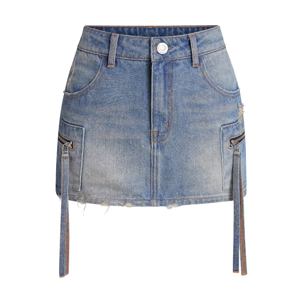 Váy ngắn nữ Lure Mini Skirt màu blue wax - Onism