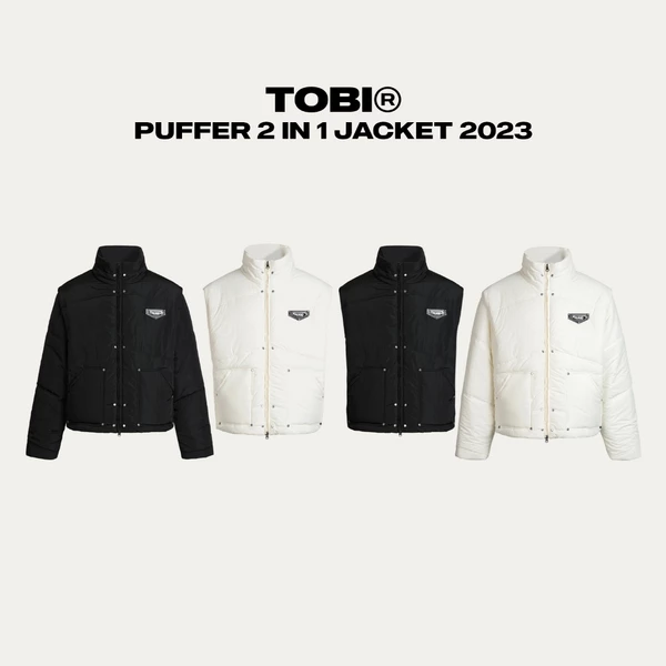 Áo khoác phao 2 cách mặc chần bông TOBI