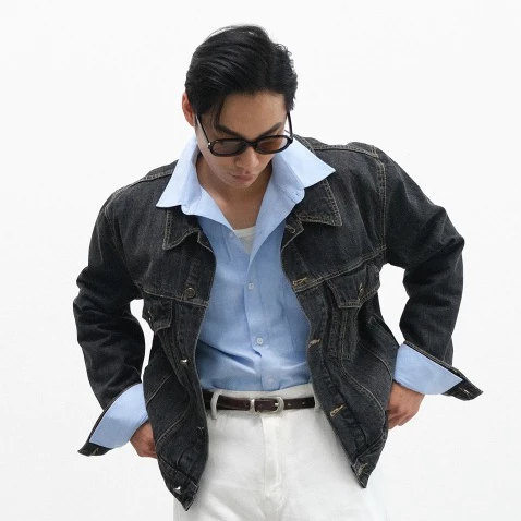 Áo Denim Jacket Phân Khúc Cao Cấp Form Crop Nhẹ Thương Hiệu B Brown
