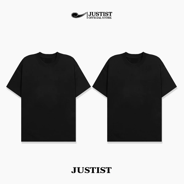 Áo thun Justist Localbrand Unisex COMBO 2 áo thun ĐEN trơn chất cotton Tay Ngắn TSJT000