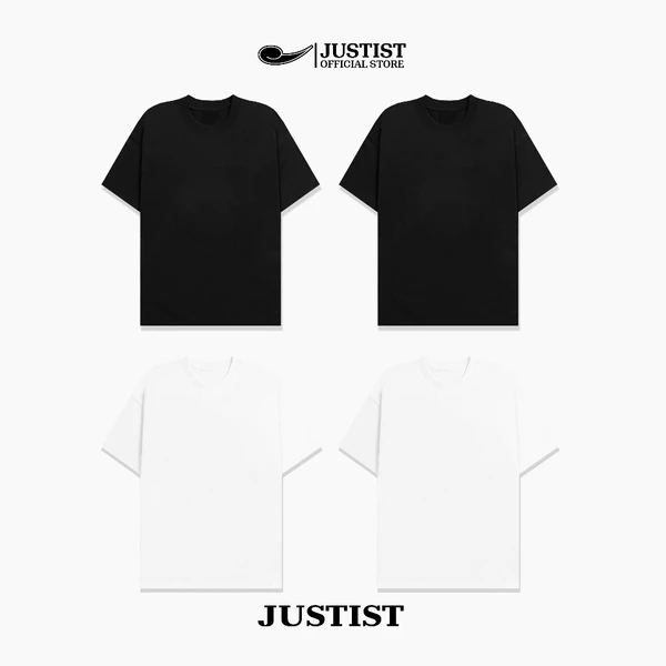 Áo thun Justist Localbrand Unisex COMBO áo thun TRẮNG Đen trơn chất cotton Tay Ngắn TSJT000