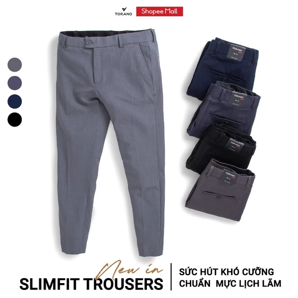 Quần âu nam SLIMFIT TROUSERS TORANO slim-fit cạp trơn chuẩn phom DABT900