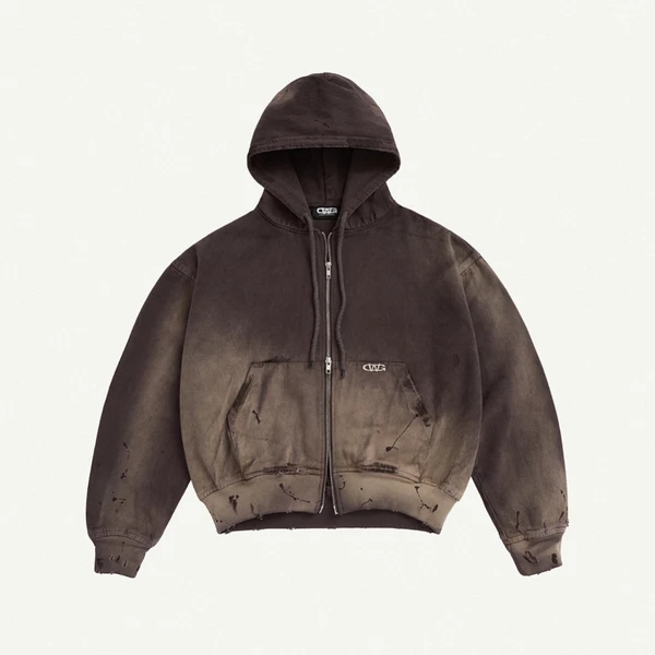 TRASH FULLZIP HOODIE BROWN / HOODIE ZIP DENIM / GAMBLE WORLDWIDE