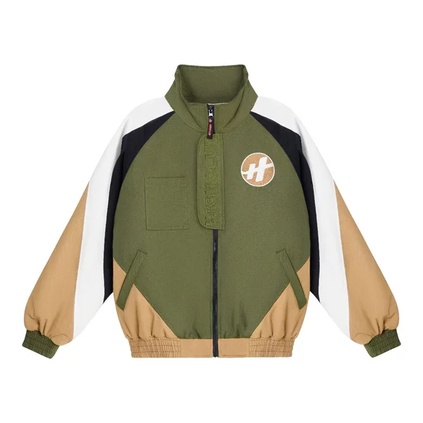 Áo khoác WINDBREAKER VINTAGE KAKI phối màu thêu logo High Club