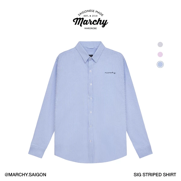 MARCHY - Sig Striped Shirt - Áo sơ mi sọc