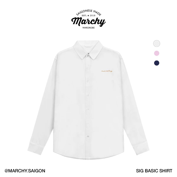 MARCHY - Sig Basic Shirt - Áo sơ mi trơn