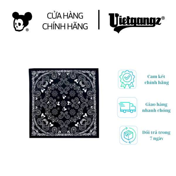Khăn Bandanas màu đen chính hãng VIETGANGZ phối đồ streetstyle