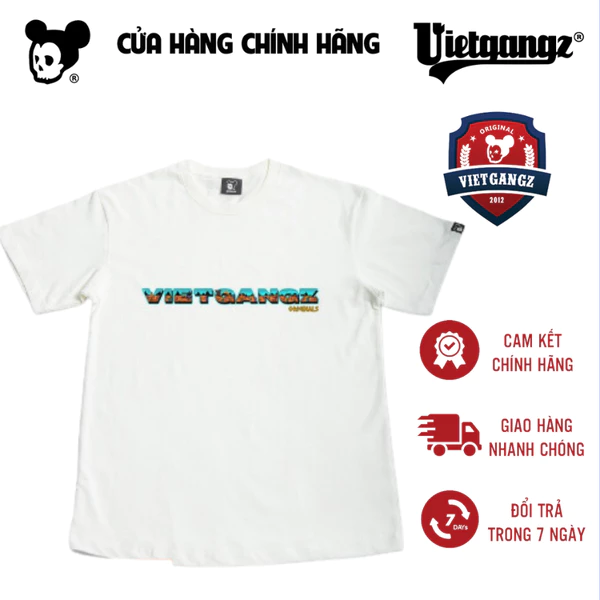 Áo thun Trắng Desert Vietgangz Hình In Sa Mạc Bền Bỉ Chất Vải COTTON 100% Thấm Hút Mồ Hôi Cực Tốt