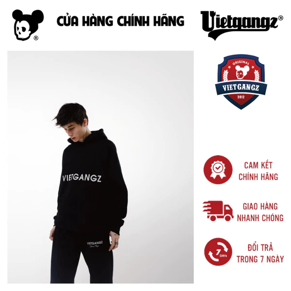 ÁO NỈ HOODIE VIETGANGZ BLACK
