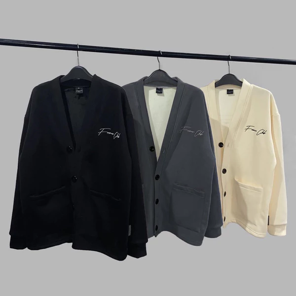 Áo Cardigan Fuonero (Chính Hãng) Nỉ Lông xịn mịn - FNC Signature Cardigan