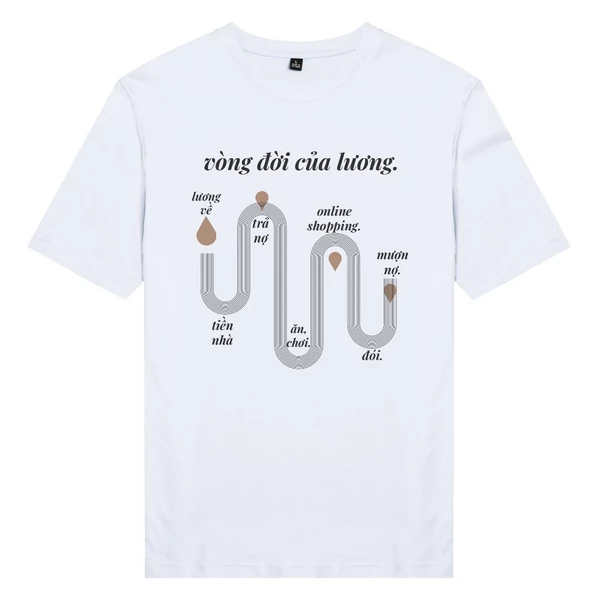 Áo thun unisex cotton 100% in hình Vòng đời của lương