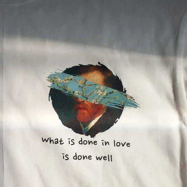 Áo thun unisex cotton 100% in hình Van Gogh - What is done with love is done well