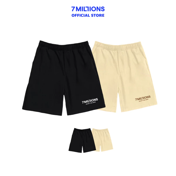 Quần Basic Short Chất Liệu Kaki Oversized 7MILLIONS (Kem & Đen)