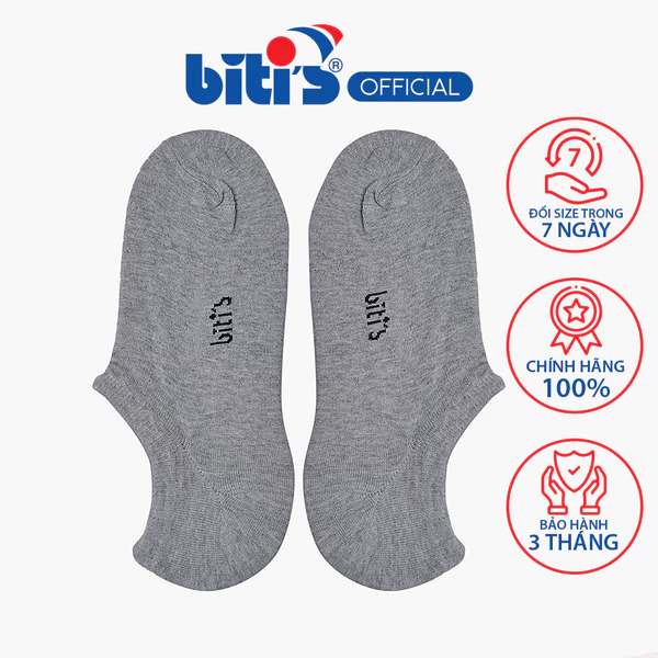 Combo 2 Vớ Lười Nam Biti's ASMG00100XAM ( Xám/Đen)