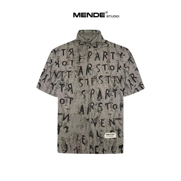 Alphabet Shirt - Áo sơ mi nam tay ngắn Mende