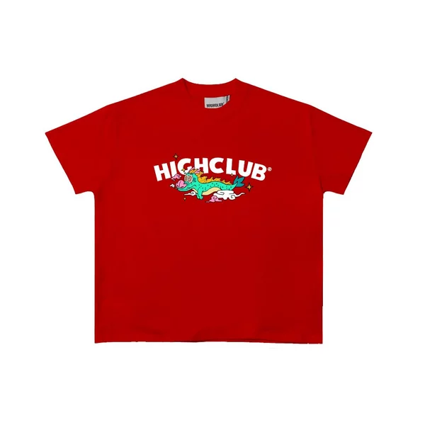 Áo thun HAPPY DRAGON tay lỡ cổ tròn HIGHCLUB unisex - ĐEN/TRẮNG/ĐỎ