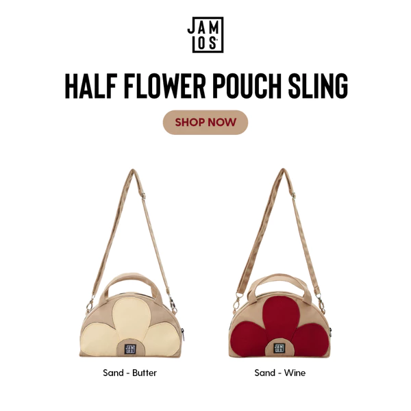 Half Flower Pouch Sling - Túi đeo chéo xách tay canvas nhỏ gọn hoạ tiết bông hoa Tết Jamlos